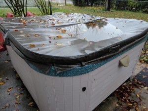 waterlogged hot tub cover