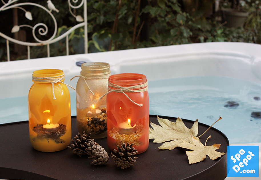 Painted jar candles