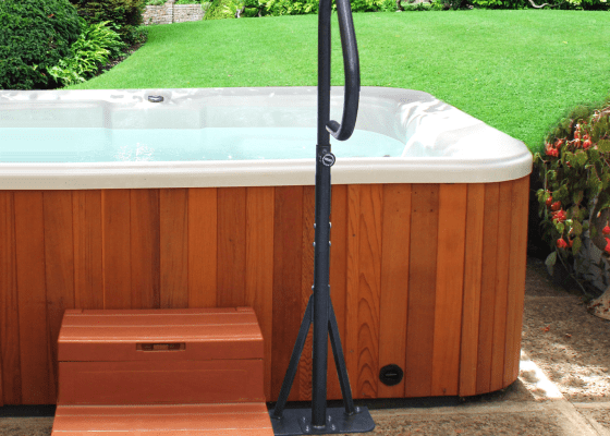 Hot tub hand rail