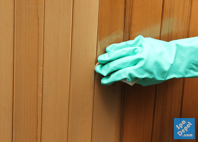 Restore your faded hot tub cabinet's natural colors