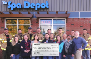 Employee and fire department photo