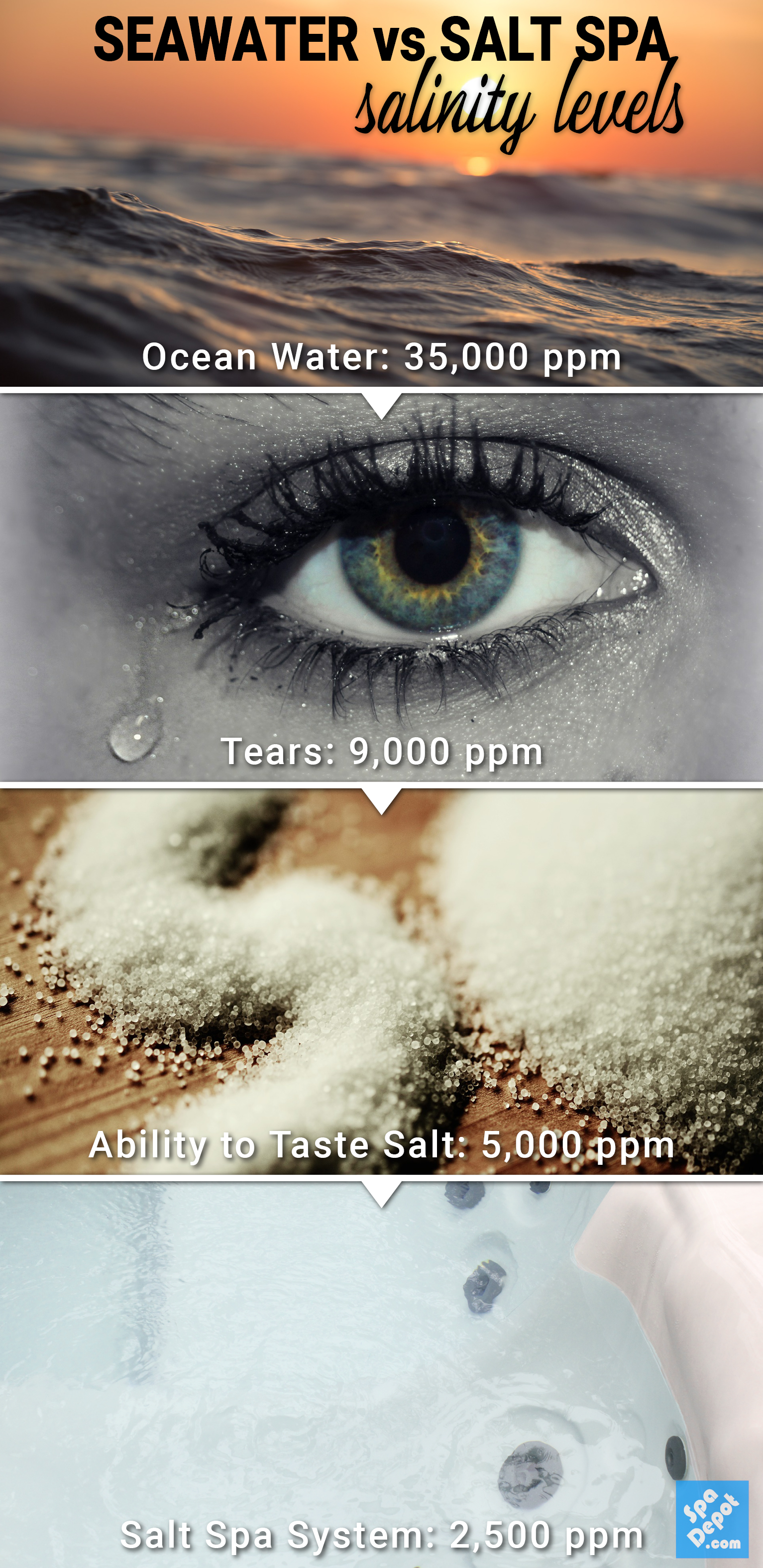 seawater vs salt spa salinity levels