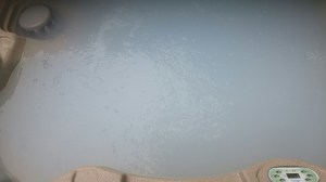 Cloudy white spa water