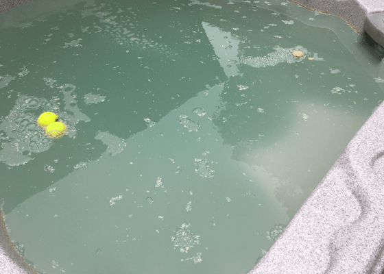 cloudy water in hot tub