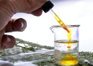 adding drops into 30ml beaker