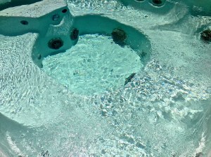 sparkling clean water in hot tub