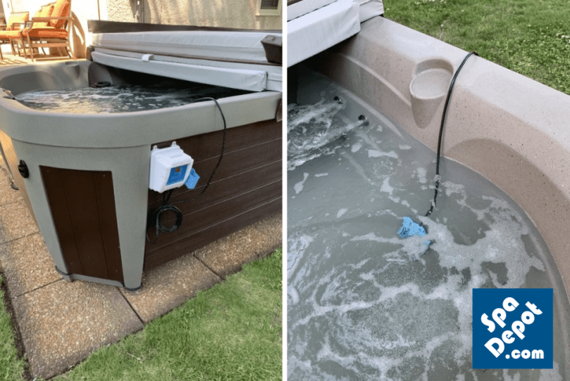 saltron mini installed on spa