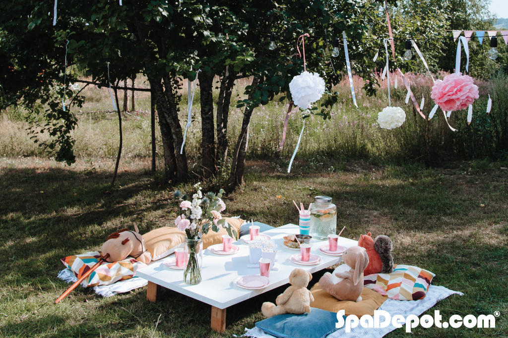 small decorated table set up for kids